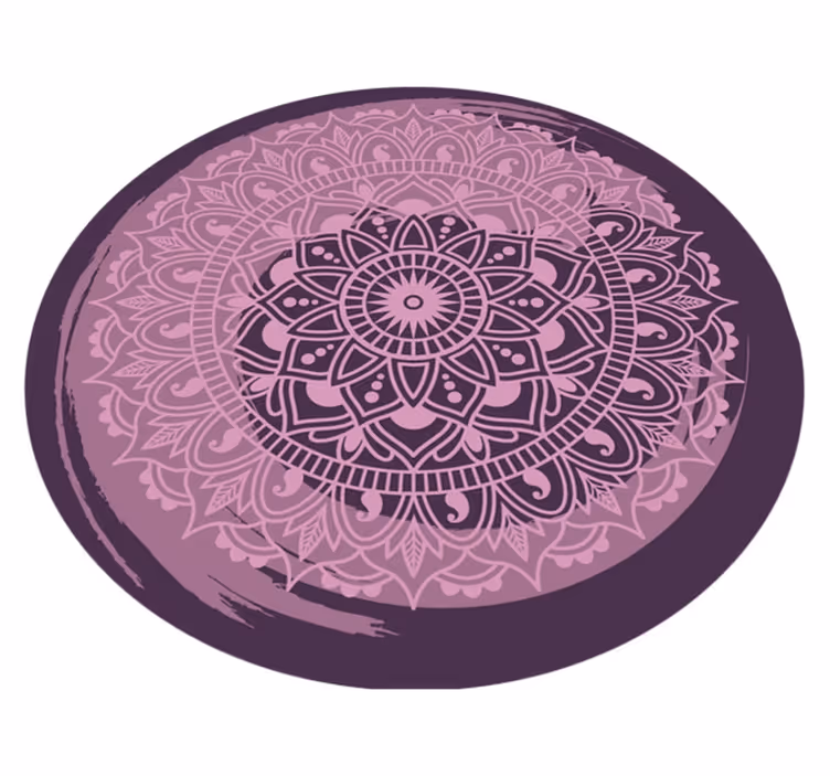 Koristeellinen vaaleanpunainen motiivi mandala vinyylimatto - Tenstickers