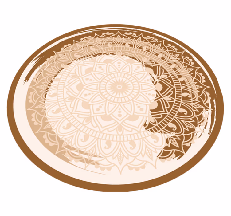 Siro beige-aihe mandala vinyylimatto - Tenstickers