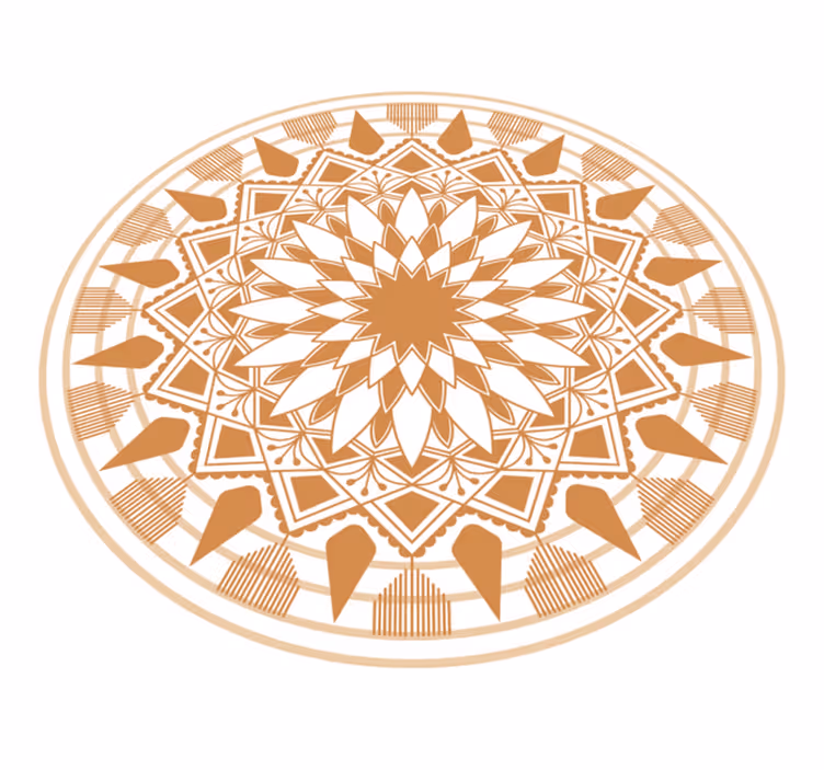 Luonnolliset värit iso vinyylimatto mandala - Tenstickers