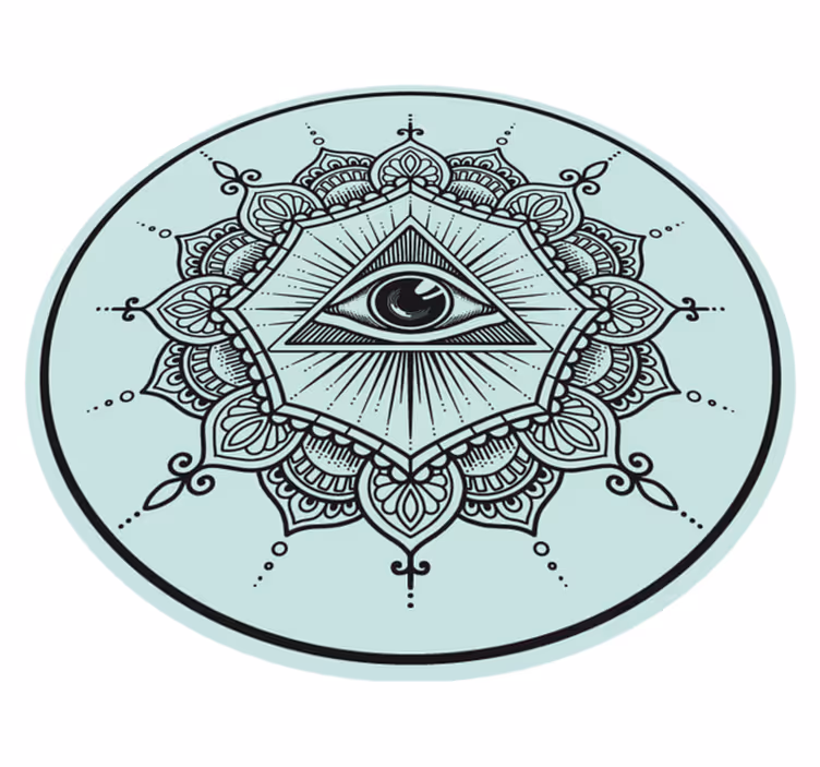 Kaikkinäkevä silmä mandala vinyylimatto - Tenstickers