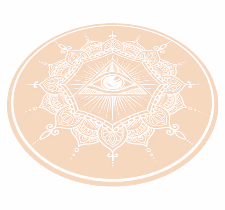 Kaikkinäkevä beige silmä mandala vinyylimatto - Tenstickers
