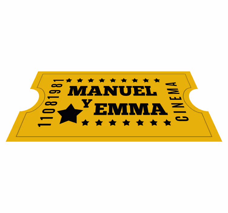 Elokuvalippu pariskunnalle nimi vinyylimatto - Tenstickers