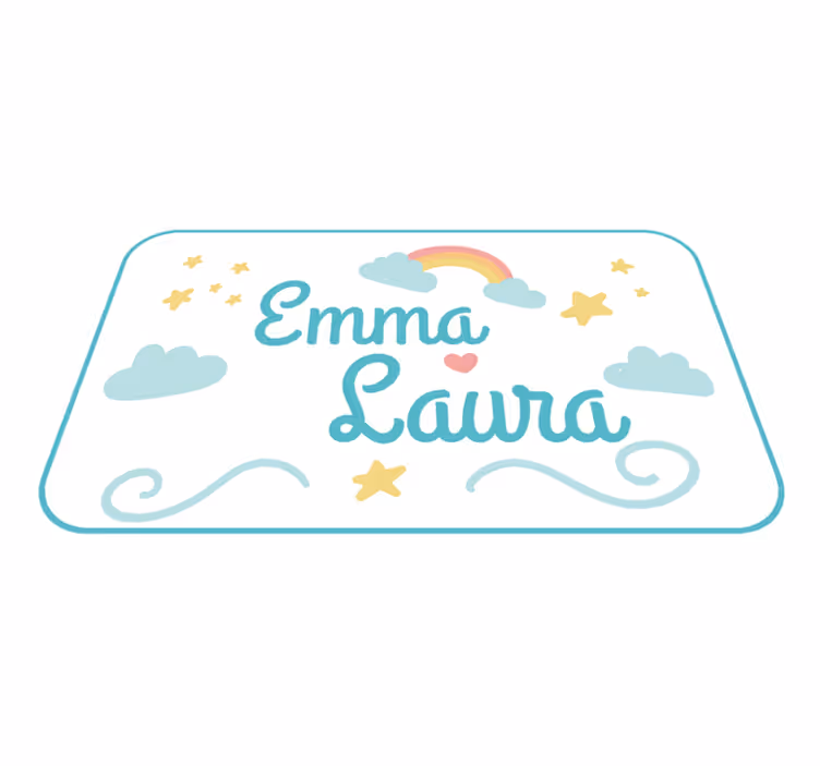 Kaksoisnimi sateenkaarenvärisellä vinyylimatto - Tenstickers