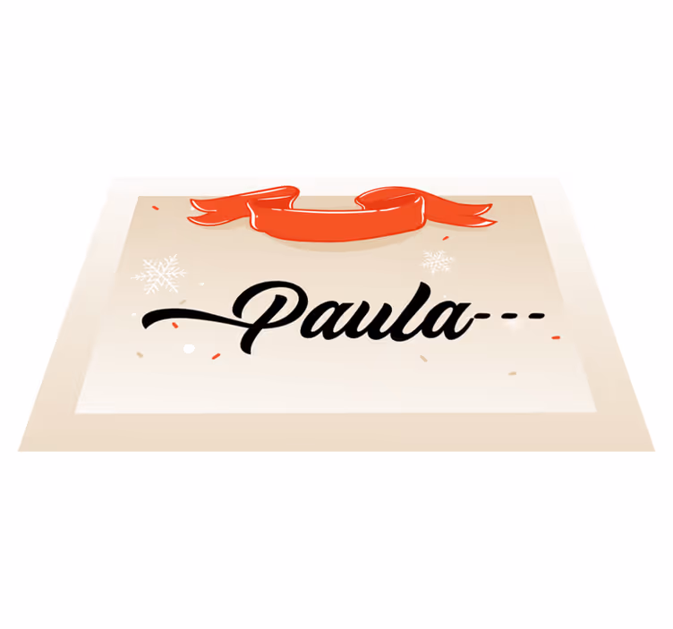 Beige-kuvioinen mukautettu nimi jouluinen vinyylimatto - Tenstickers