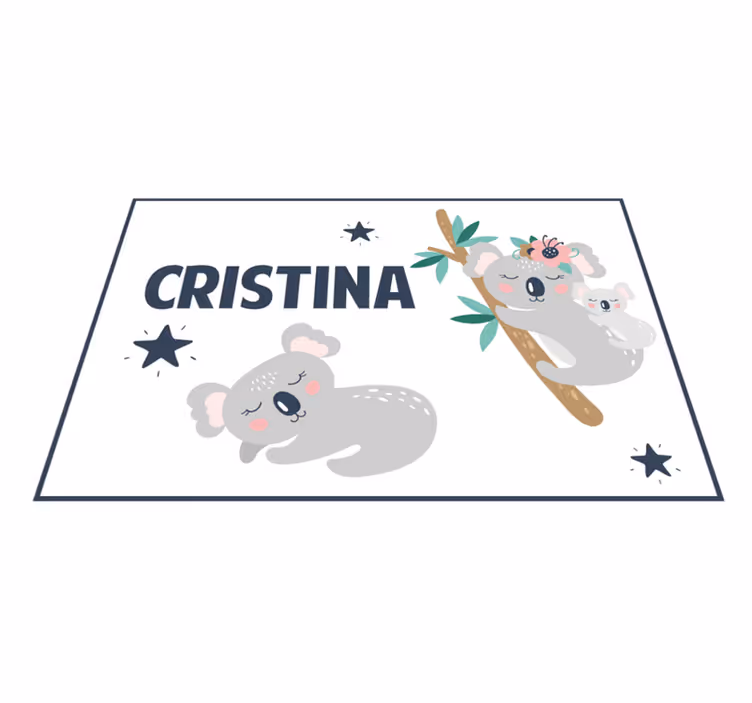 Koala perheen hauskaa nimi vinyylimatto - Tenstickers