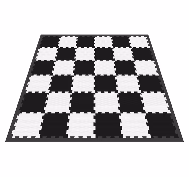 Shakkilautakuvio geometrinen vinyylimatto - Tenstickers