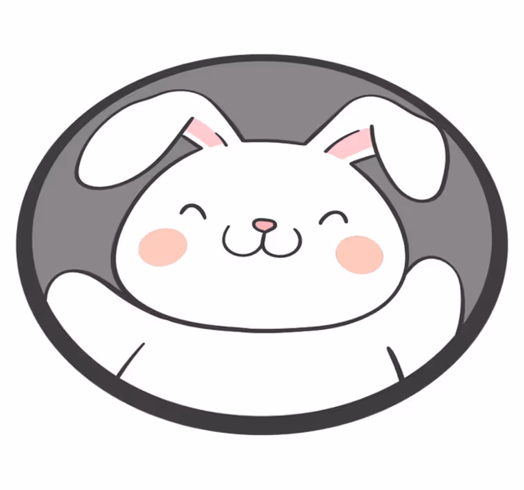 Pohjoismainen harmaa kani Vauvan huoneen vinyylimatto - Tenstickers
