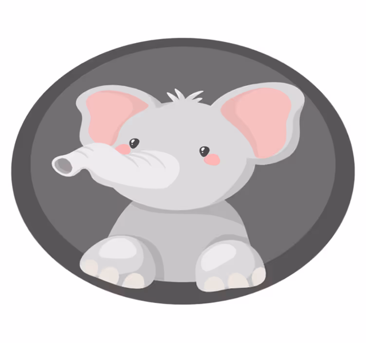 Pohjoismainen harmaa norsu Vauvan huoneen vinyylimatto - Tenstickers
