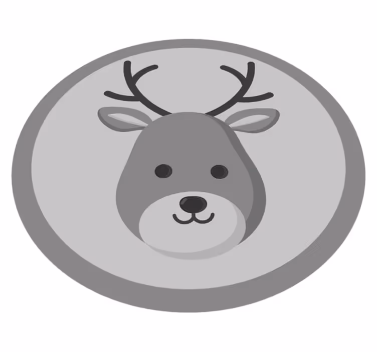 Pohjoismainen harmaa peura Vauvan huoneen vinyylimatto - Tenstickers