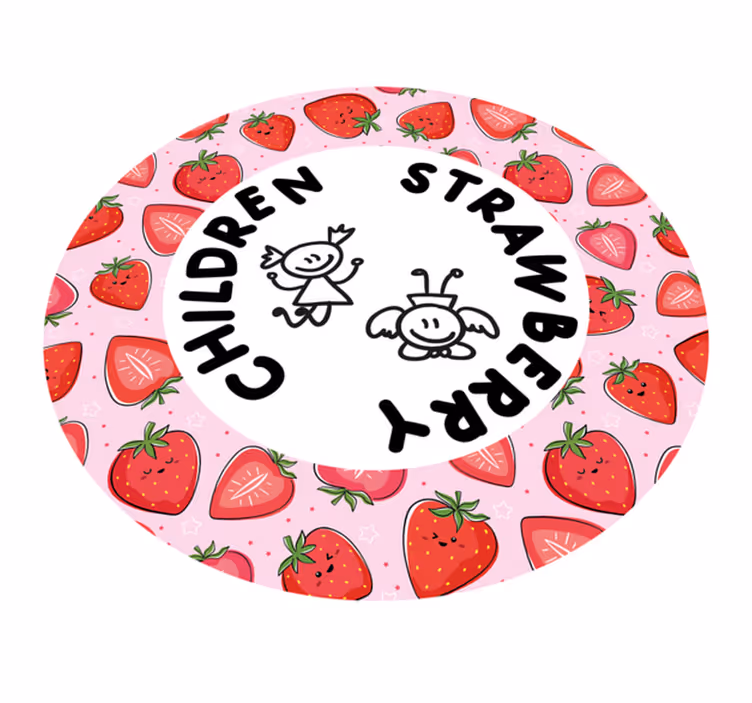 Mansikka ja lapset keittiön vinyylimatto - Tenstickers
