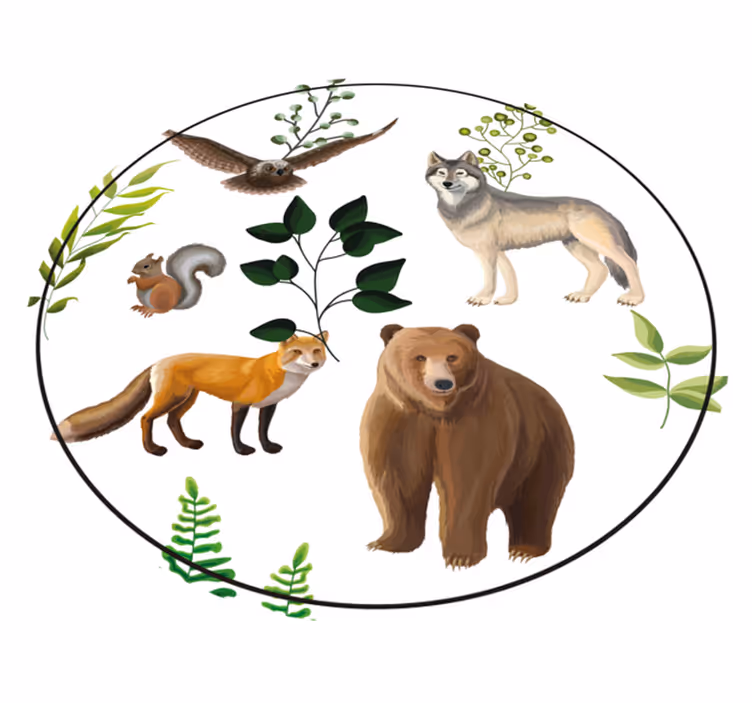 Ystävälliset metsän olennot vinyylimatto - Tenstickers