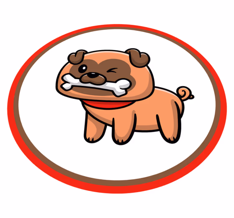 Söpö koira valkoisella pohjalla eläin vinyylimatto - Tenstickers