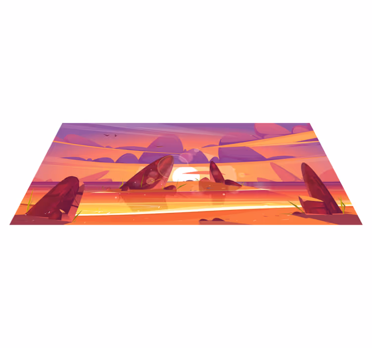 Auringonlaskun jälkiruokanäkymät luonto vinyylimatto - Tenstickers