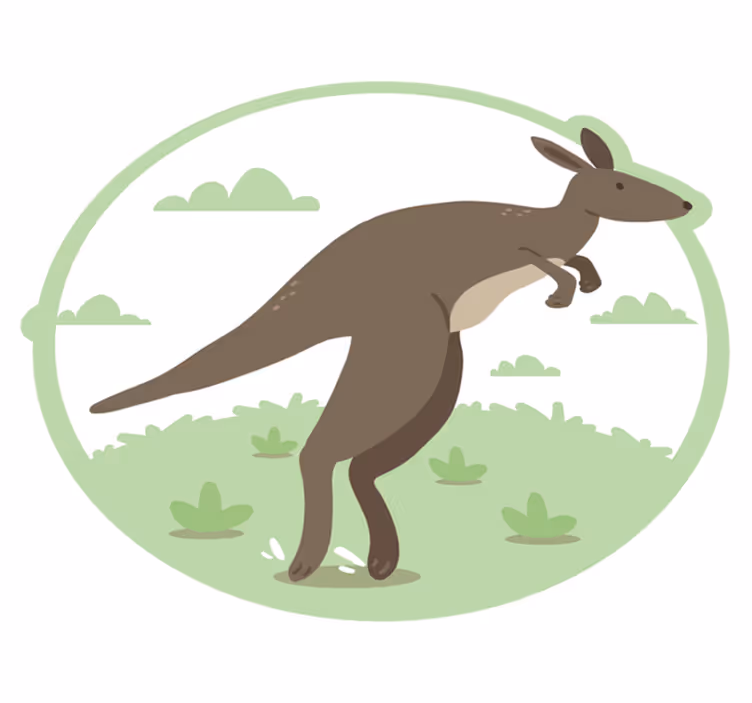 Kangaroo hyppy lastenhuone vinyylimatto - Tenstickers