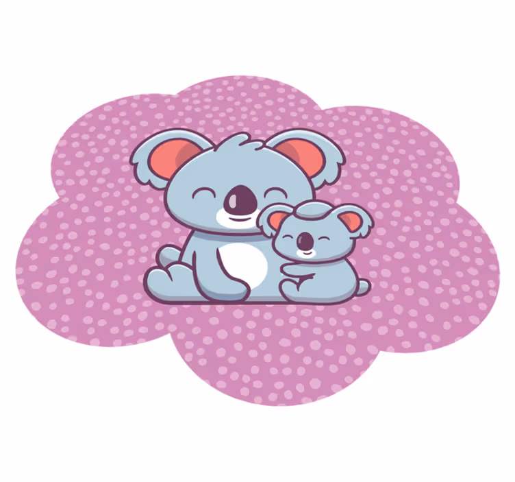Koala-perheen suunnittelu lastenhuone vinyylimatto - Tenstickers