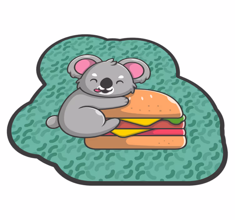 Söpö koala-välipala vauvan huoneen vinyylimatto - Tenstickers