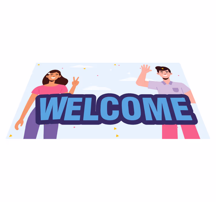 Tervetulotoivotukset eteisen vinyylimatto - Tenstickers