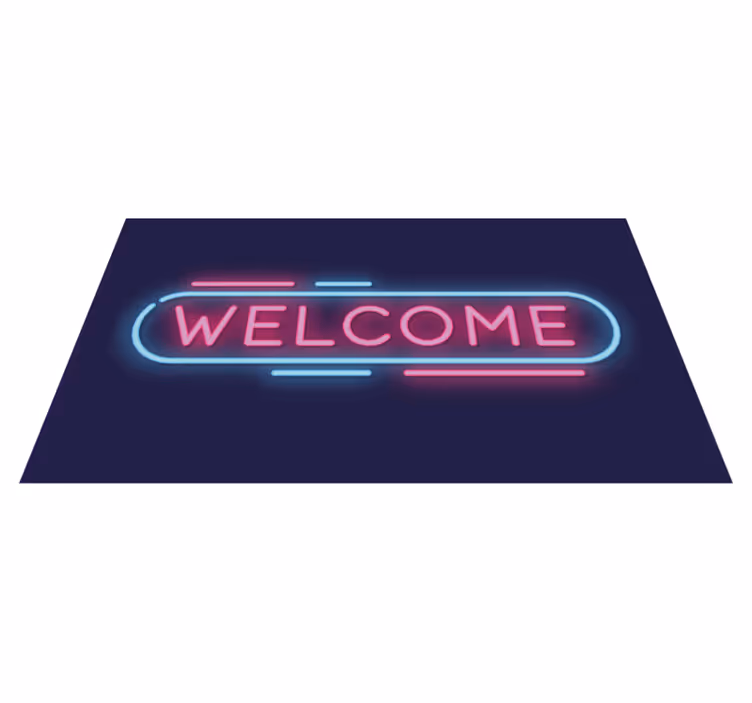 Tervetuloa neonkyltti eteisen vinyylimatto - Tenstickers
