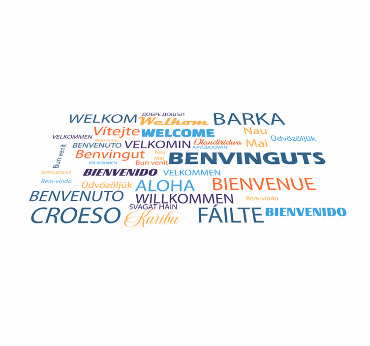 Tervetulleita kielivariaatioita eteisen vinyylimatto - Tenstickers