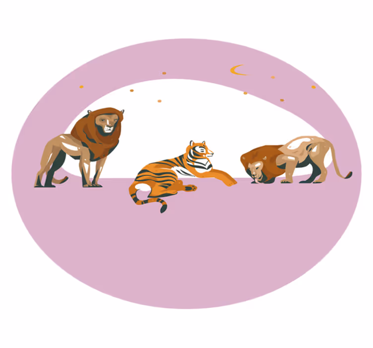Safarin villieläimet eläin vinyylimatto - Tenstickers