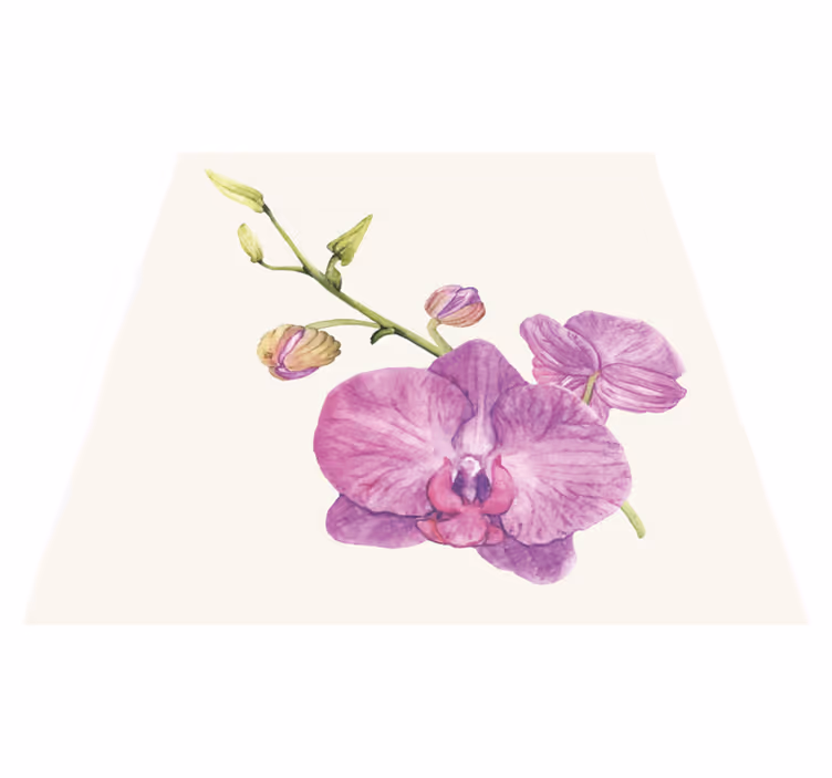 Violetit orkideat kukkivat kukka vinyylimatto - Tenstickers