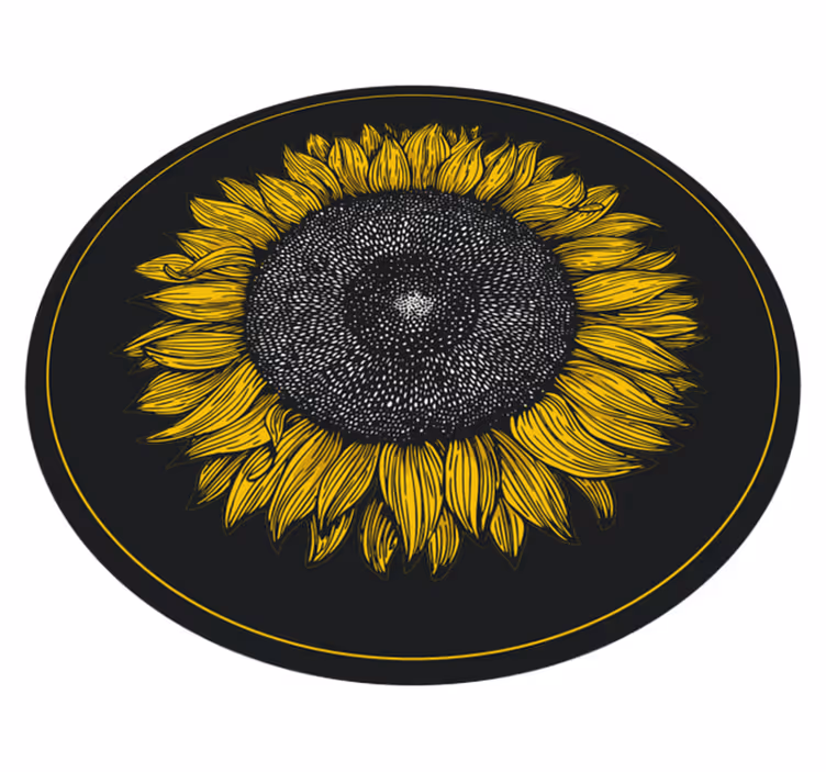 Iso auringonkukkakuvio kukka vinyylimatto - Tenstickers