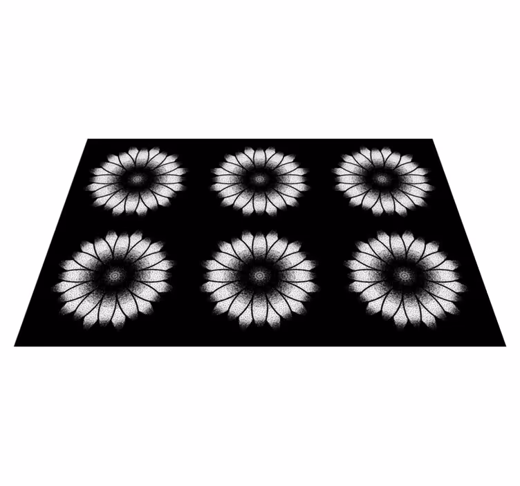 Mustavalkoinen inspiraatio kukka vinyylimatto - Tenstickers