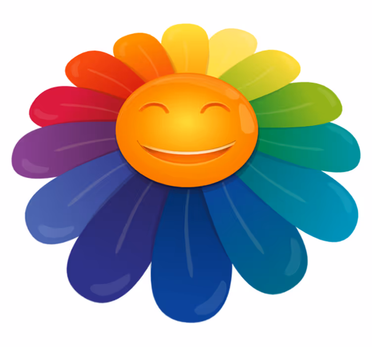Hymiö kukkakuvio vinyylimatto - Tenstickers