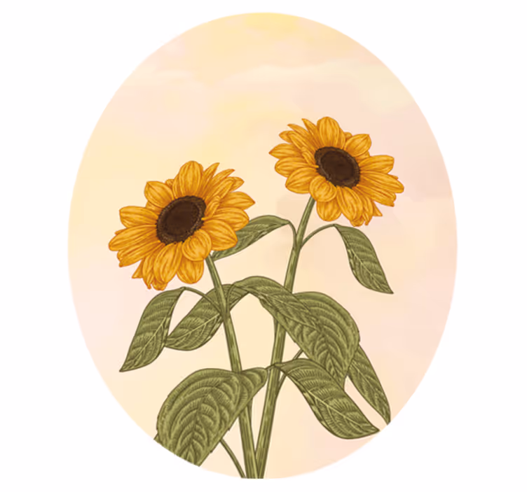 Auringonkukan syleily kukka vinyylimatto - Tenstickers