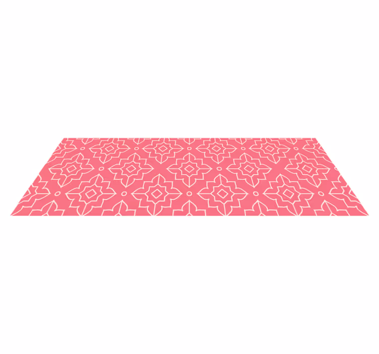 Vaaleanpunainen ristikkokuvio geometrinen vinyylimatto - Tenstickers
