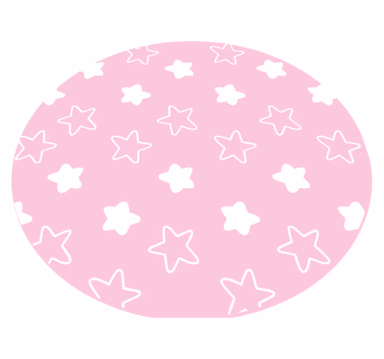 Vaaleanpunainen tähtikuvio pyöreä vinyylimatto - Tenstickers