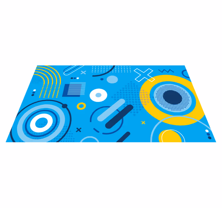 Sininen moderni motiivi geometrinen vinyylimatto - Tenstickers