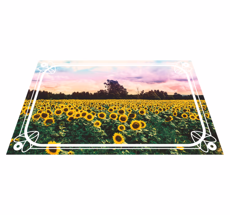Auringonkukkapeltonäkymä luonto vinyylimatto - Tenstickers