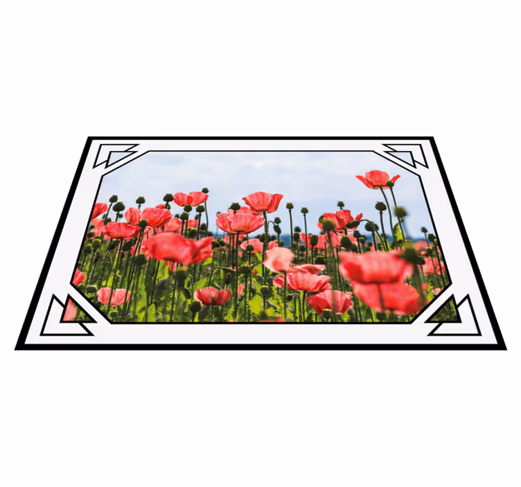 Värikäs unikkopelto kukka vinyylimatto - Tenstickers