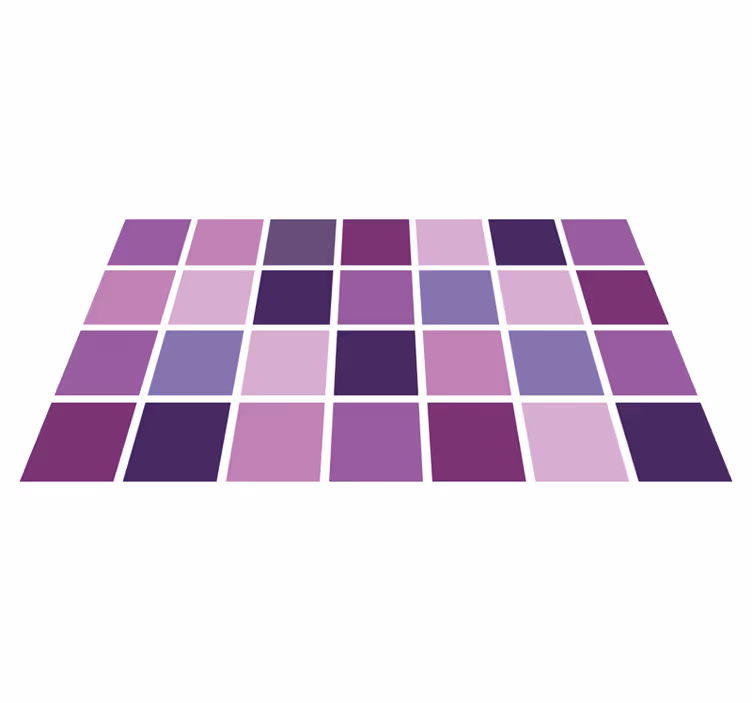 Violetti väriruudukko kylpyhuoneen vinyylimatto - Tenstickers