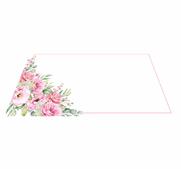 Vaaleanpunainen elegantti kukka vinyylimatto - Tenstickers