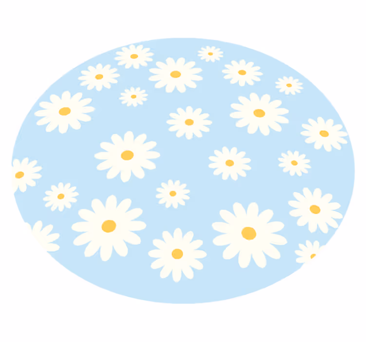 Päivänkakkara kukka tunnus olohuoneen vinyylimatto - Tenstickers