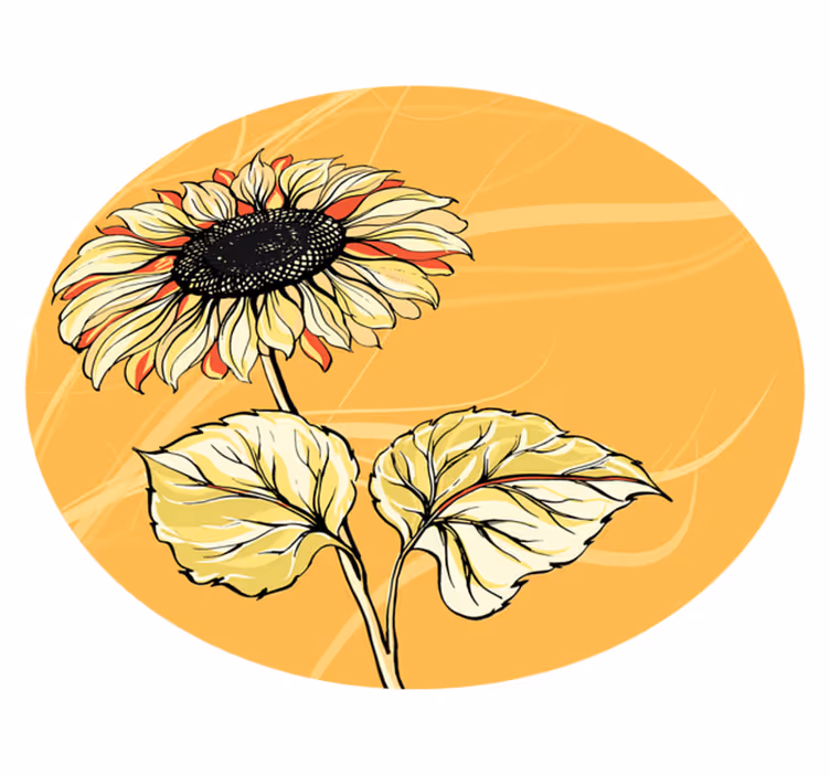 Auringonkukka kuva kukka vinyylimatto - Tenstickers