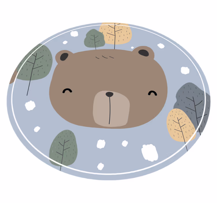Iloinen karhu kasvot lastenhuone vinyylimatto - Tenstickers