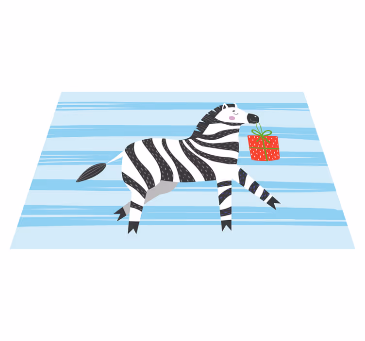 Hyvää syntymäpäivää seepra eläin vinyylimatto - Tenstickers