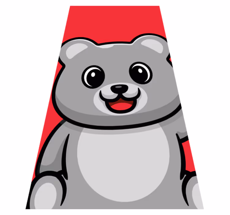 Iloinen karhun naama lastenhuone vinyylimatto - Tenstickers