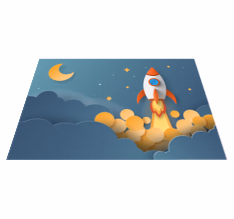 Raketin laukaisuseikkailu tähti vinyylimatto - Tenstickers