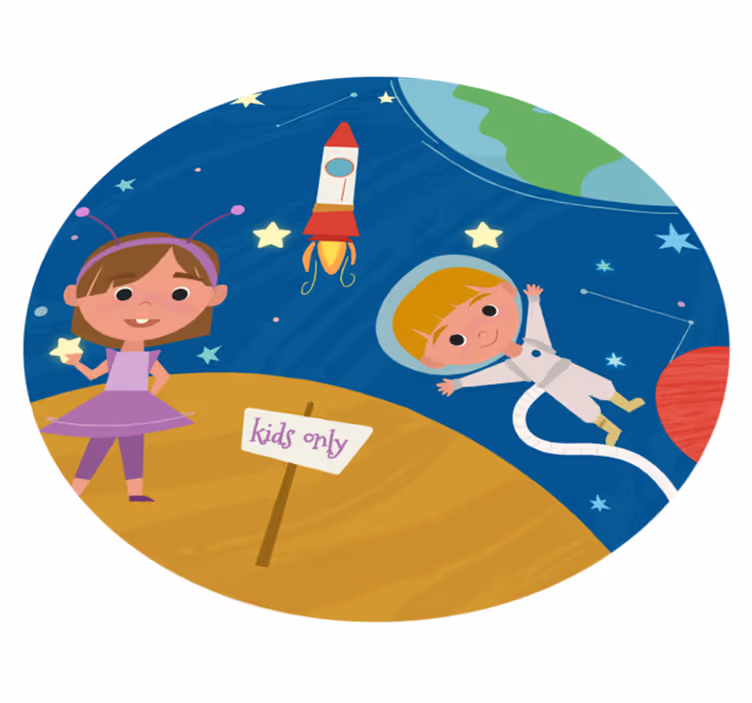Avaruusseikkailu hauskaa peli vinyylimatto - Tenstickers