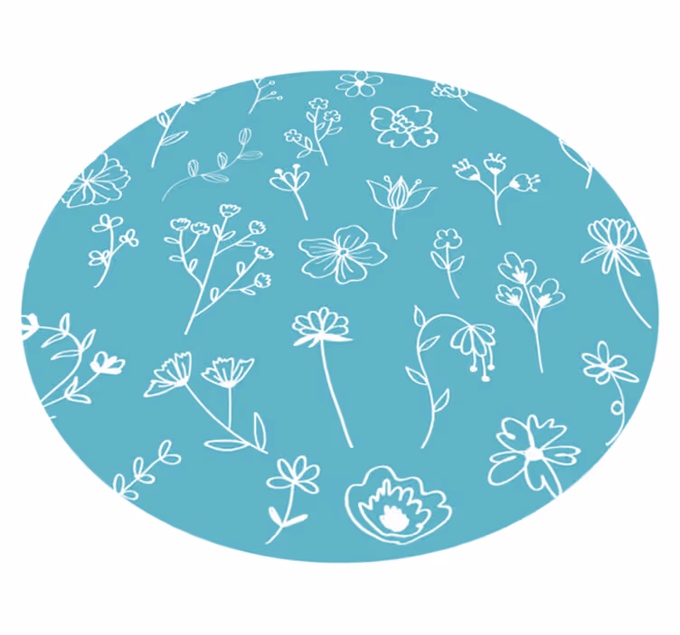 Elegantteja kuvituksia kukka vinyylimatto - Tenstickers