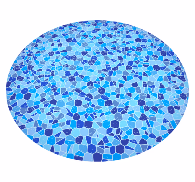 Pienet palat sininen mosaiikki moderni vinyylimatto - Tenstickers