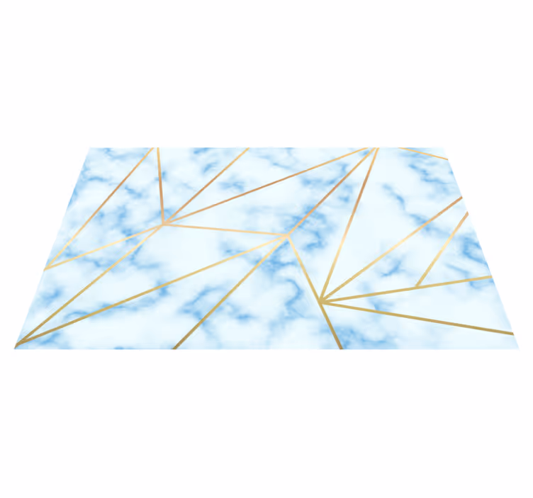 Tyylikäs geometrinen motiivi marmori vinyylimatto - Tenstickers