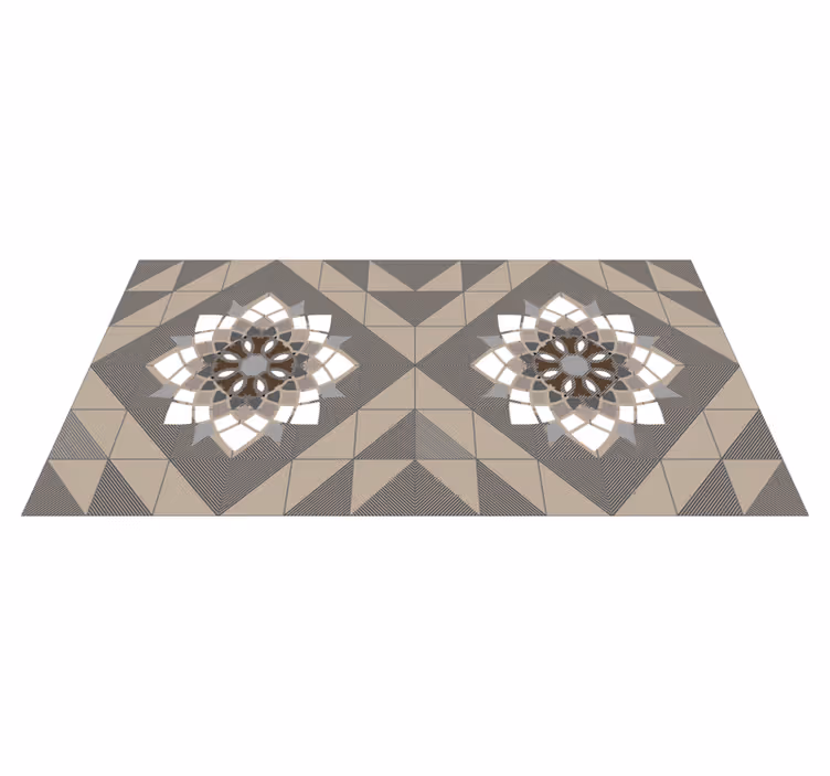 Geometrinen kukka-aihe mosaiikki vinyylimatto - Tenstickers