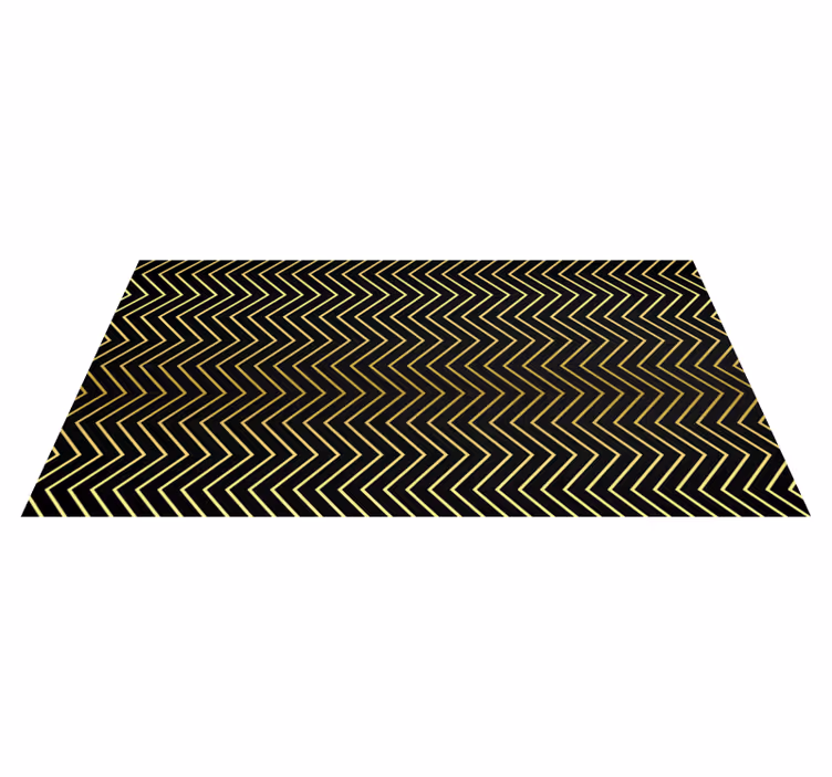 Kultainen chevron-kuvio geometrinen vinyylimatto - Tenstickers