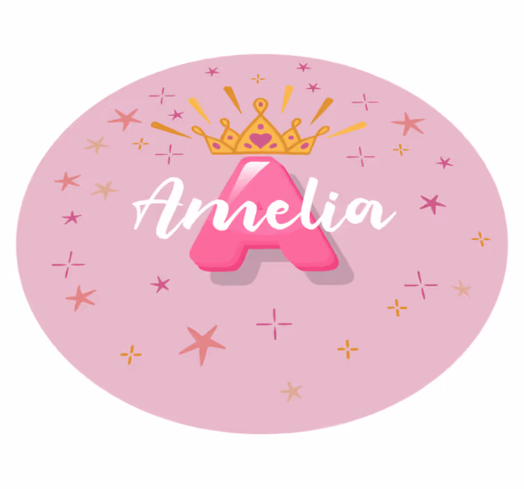 Prinsessan henkilökohtainen nimi vinyylimatto - Tenstickers