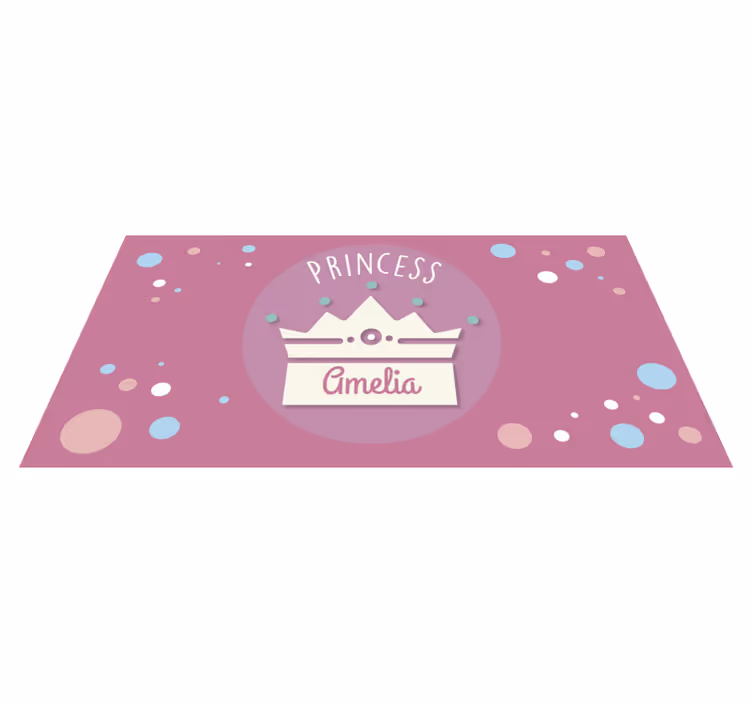 Prinsessakruunun taidetta nimi vinyylimatto - Tenstickers